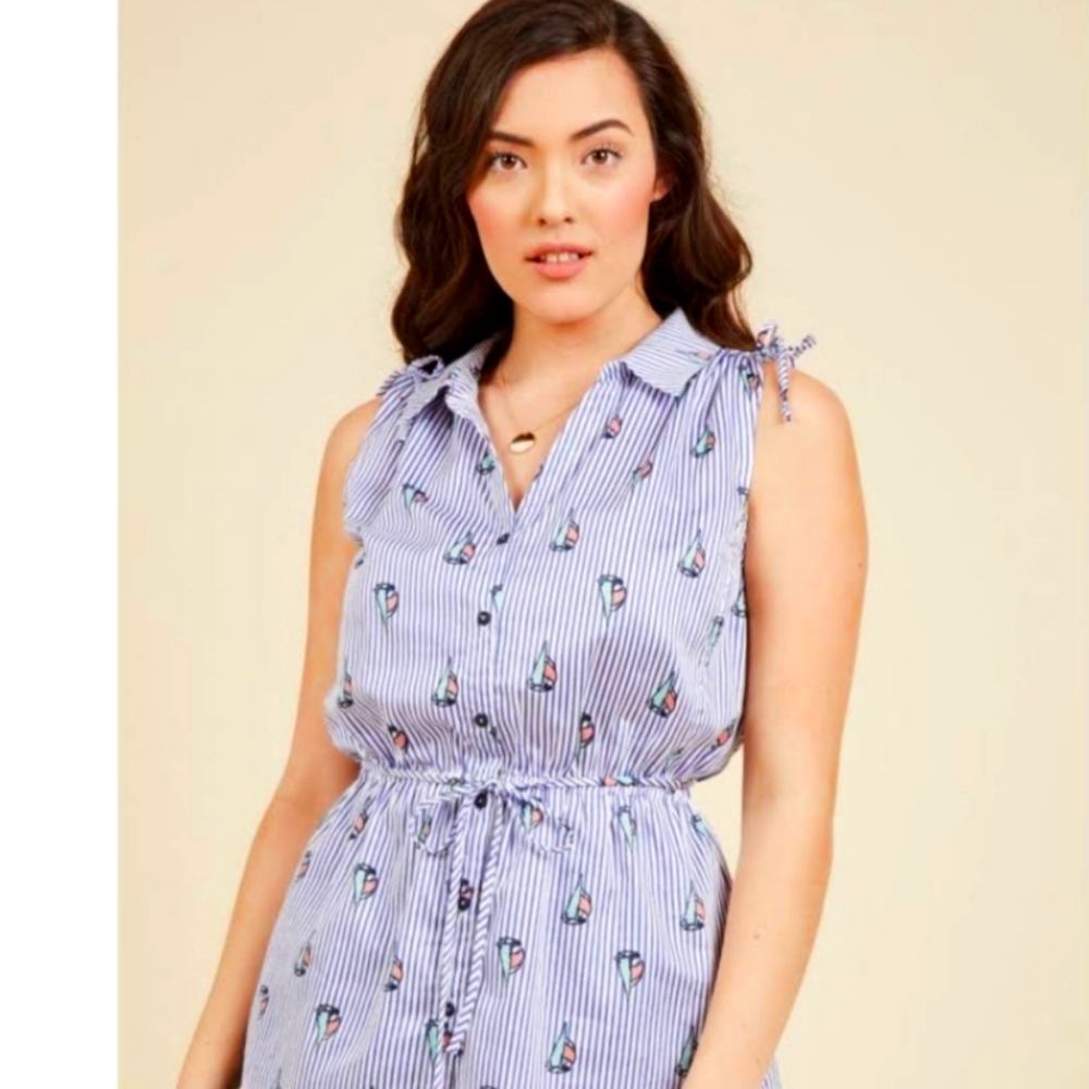 Modcloth Sailboat Sleeveless Top